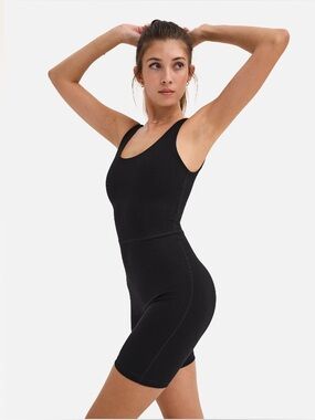 Mate The label Organic Stretch Cotton Black Unitard Jumpsuit size medium